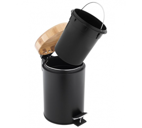 Корзина для мусора YOKA BIN BLACK BAMBOO 3л. для ванной комнаты