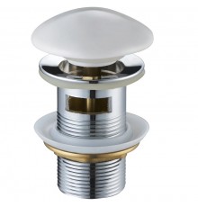 Донный клапан для раковины MEXEN KLIK-KLAK WHITE с переливом, с керамической крышкой