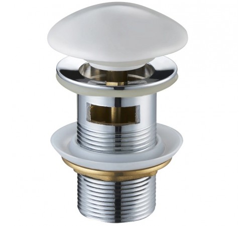 Донный клапан для раковины MEXEN KLIK-KLAK  WHITE с переливом, с керамической крышкой