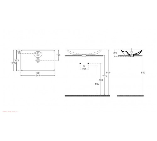 умывальник Isvea SistemaY Clear 64,4x39,5 white (10SY50065SV)