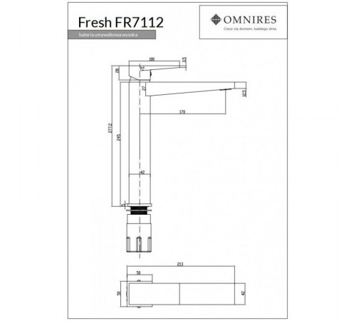 смеситель для умывальника Omnires Fresh chrome (FR7112CR)