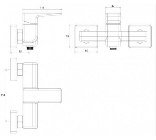 смеситель для душа Omnires Parma white (PM7440CRB)