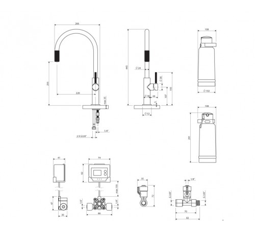 смеситель для кухни Omnires Switch с функцией фильтра для воды, brushed brass (SW9057-FD1BSB)
