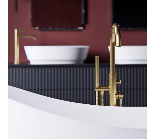 смеситель для ванны отдельностоящий Omnires Y brushed gold (Y1233GLB)