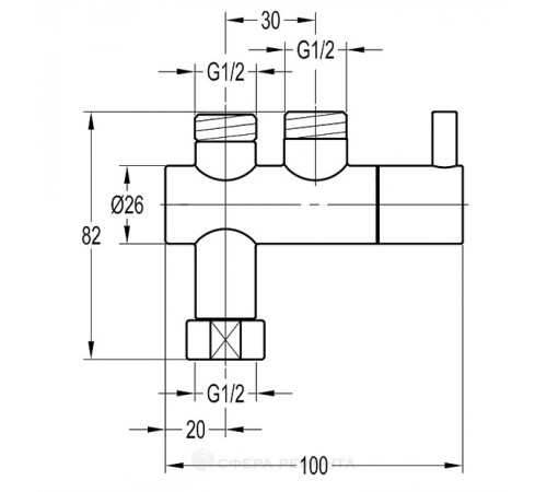 регулятор температуры для самозакрывающегося смесителя для умывальника Omnires Y chrome (Y8877CR)