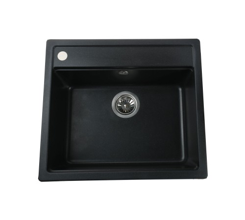 Гранітна мийка Globus Lux VOLTA  чорний металiк 570х510мм-А0001