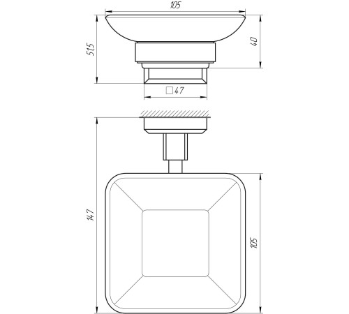 Мыльница TOPAZ TKB 9922A-BL черная