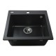 Гранітна мийка Globus Lux AOSTA чорний 490x455мм-А0002