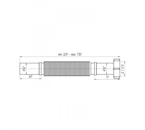 Гофра ANIplast 1 1/4&х32 мм 360-750 мм K203 (CV016097)