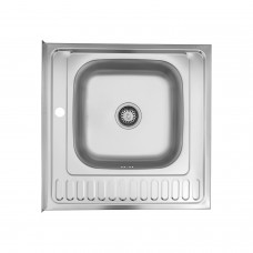 Кухонна мийка накладна Kroner KRP Satin - 6060R (0.6 мм) (CV022824)