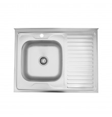Кухонна мийка накладна Kroner KRP Satin - 6080L (0.6 мм) (CV022825)