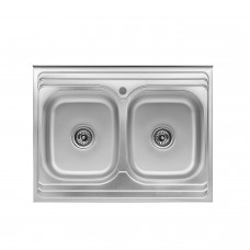 Кухонна мийка накладна Kroner KRP Satin - 6080Z (0.8 мм) (CV022827)