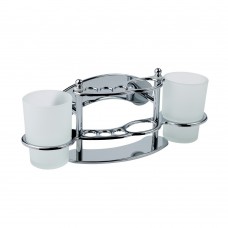 Склянка подвійна з тримачем зубних щіток для ванної кімнати Kroner KRM Rizze - ACC311 (CV022906)