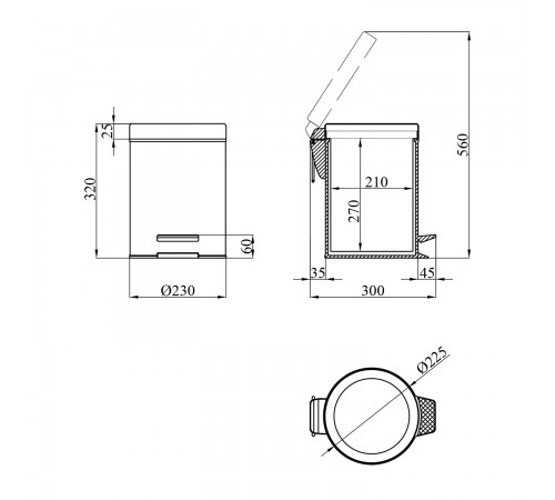 Мусорное ведро Kroner KRM Rizze - ACE413 8 л (CV022923)