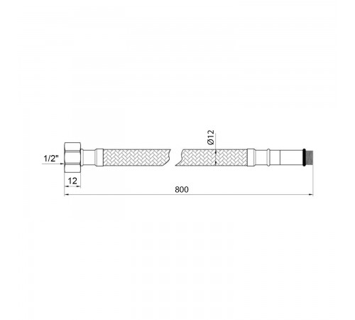 Гибкая подводка для подключения смесителя Kroner KRP - 80 1/2"хМ10 в оплетке из нержавеющей стали (пара) (CV023690)