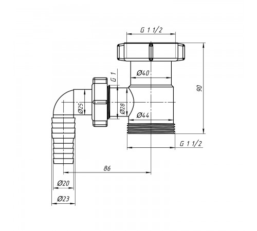 Відведення для пральної машини ANIplast M110VEU (CV028970)