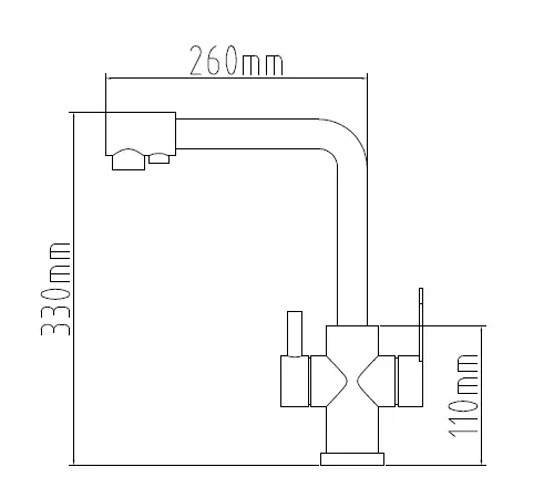 Змішувач для кухні з підключенням до фільтру графітовий "Frosh" Nett FGr-33