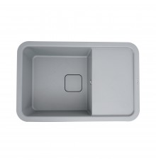 Гранитная мойка для кухни Platinum 7850 CUBE матовая Серый металлик