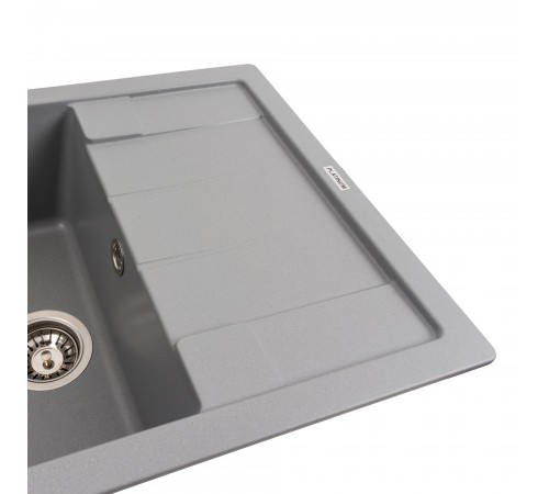 Гранитная мойка для кухни Platinum 6550 INTENSO матовая Серый металлик