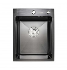 Мойка для кухни Platinum Handmade PVD черная 400х500х220 (толщина 3,0/1,5 мм, корзина и дозатор в комплекте)