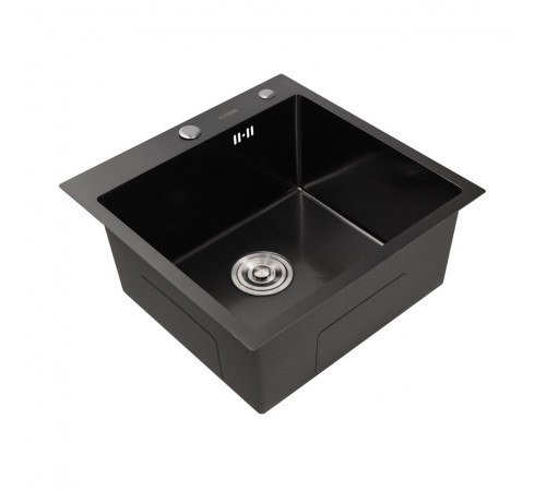 Кухонная мойка Platinum Handmade PVD черная 500х500х220 (3,0/1,5 мм корзина и дозатор в комплекте)