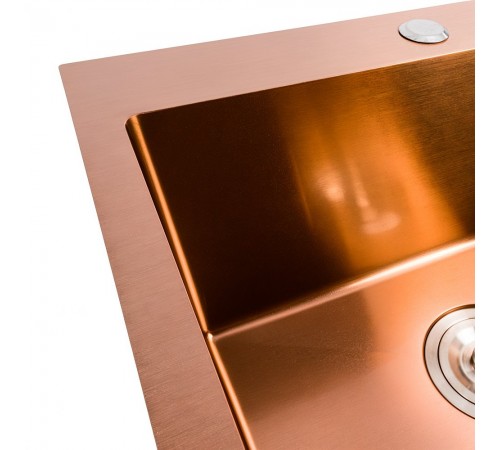 Кухонная мойка Platinum Handmade PVD медь 500x500x220 (3,0/1,5 мм корзина и дозатор в комплекте)