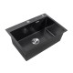 Кухонная мойка Platinum Handmade PVD 650х450х220 черная (толщина 3.0/1.5, корзина и дозатор в комплекте)