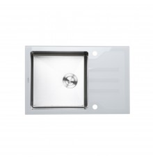 Кухонная мойка Platinum Handmade WHITE GLASS 780х510х200
