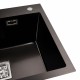 Кухонная мойка Platinum Handmade PVD 580х430х220 черная (толщина 3,0/1,0мм квадритний сифон)