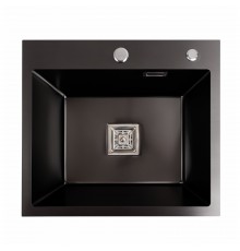 Мойка Platinum Handmade PVD HSBB 50*45 черная (квадратный сифон 3,0/1,0)