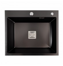 Кухонная мойка Platinum Handmade 60*50 (600x500x230 мм) PVD черная HSB