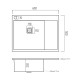 Кухонная мойка черная Platinum PVD Handmade 65*50 L(квадратный сифон 3,0/1)