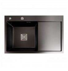 Кухонная мойка Platinum Handmade 78*50В L PVD черная, (толщина 3.0/1.0 мм)