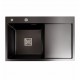 Кухонная мойка Platinum Handmade 78*50В L PVD черная, (толщина 3.0/1.0 мм)