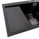 Кухонная мойка черная Platinum PVD Handmade 65*50 R(квадратный сифон 3,0/1)