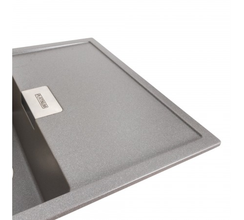 Гранитная мойка для кухни Platinum 8650 DIAMOND матовая (серый муссон)
