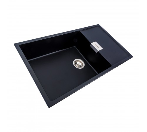 Гранитная мойка для кухни Platinum 8650 DIAMOND матовая (черная)