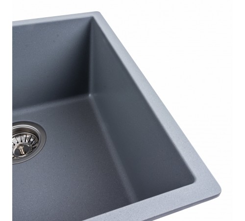 Гранитная мойка для кухни Platinum 4040 RUBA матовый серый металлик