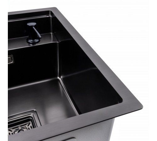 Кухонная мойка скрытая чёрная Platinum TZ 40*50