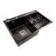Кухонная мойка 78*50С L PVD чёрная Platinum Handmade (углубленное полотнище, 3.0/1.0 мм)