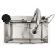 Кухонная мойка 75*45G сатин Platinum Handmade "Водопад"