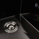 Кухонная мойка черная PVD 58*48 L Platinum Handmade (два отверстия, круглый сифон 3,0/0,8)