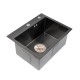 Кухонная мойка 50*45 PVD черная Platinum Handmade (сифон круглый черный, 3,0/0,8)