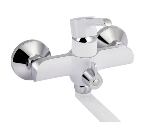 Змішувач для ванни Qtap Grand з поворотним виливом (з душовим гарнітуром) QTGRAWCR005 Chrome/White