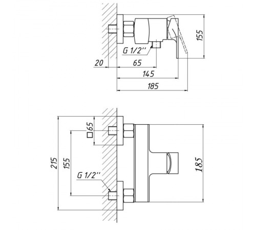 Змішувач для душу Qtap Vlasta QTVLA4028102C Chrome