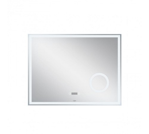 Зеркало Qtap Stork 800х600 с LED-подсветкой Touch, линза, цифровые часы, димер, рег. яркости QT157814226080W