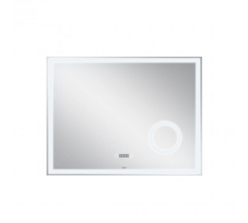 Зеркало Qtap Stork 800х600 с LED-подсветкой Touch, линза, цифровые часы, димер, рег. яркости QT157814226080W