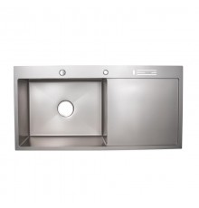 Мойка для кухни интегрирована с полкой для ножей Lidz Handmade LH10050B (LDLH10050BBRU43024) Brushed Grey PVD 3,0/0,8 мм