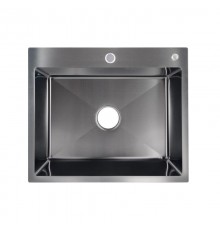Мийка для кухні інтегрована Lidz Handmade H6050B (LDH6050BPVD43621) Brushed Black PVD 3,0/1,0 мм