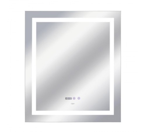 Зеркало Qtap Mideya 700х800 с LED подсветкой Touch, с антизапотеванием, с часами, димером, рег. яркости QT2078DCF7080W